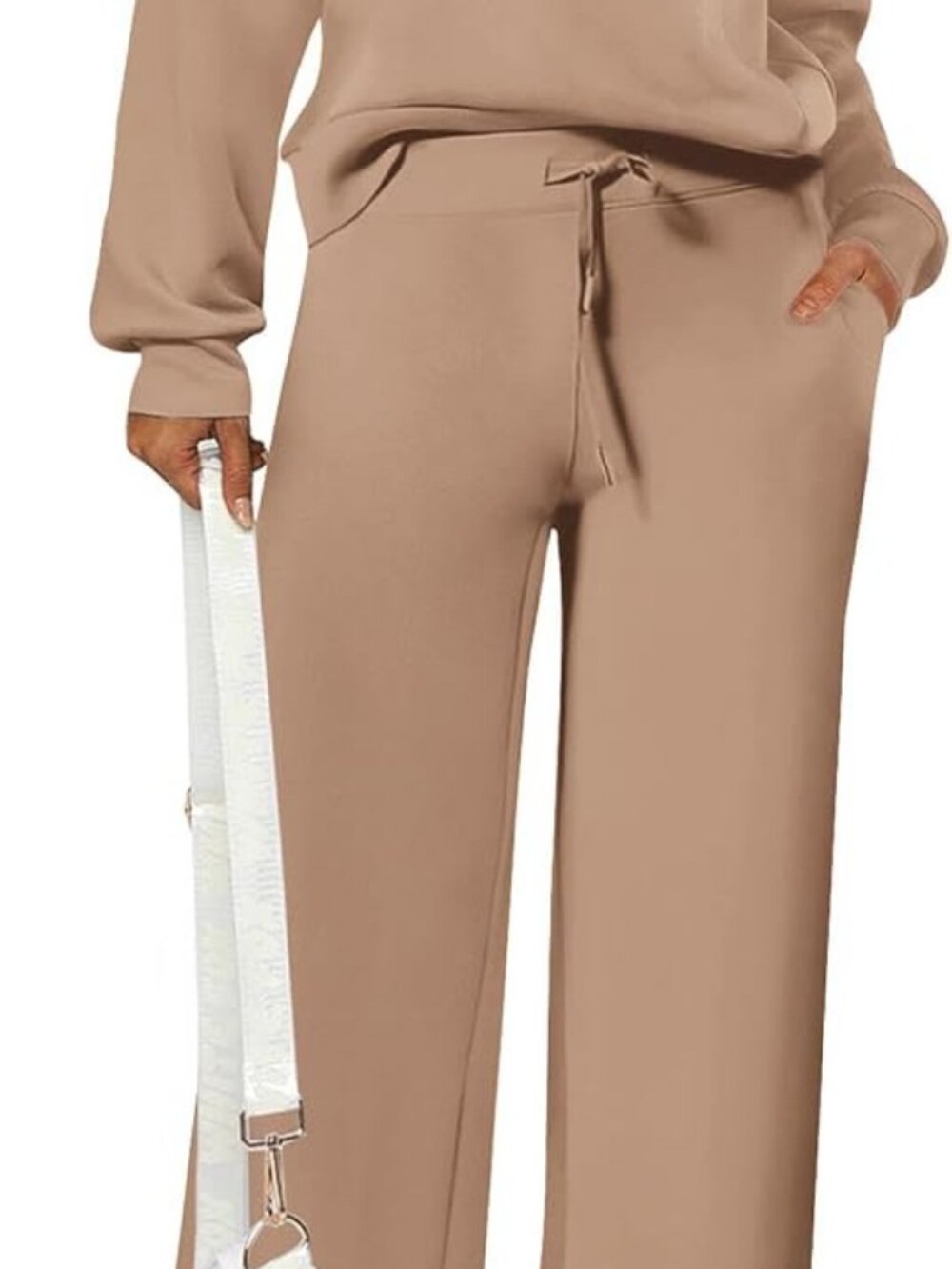 PRETTYGARDEN 2 Piece Lounge Set Sweatsuit Khaki L